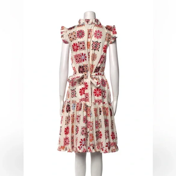 La doubleJ Dress Short & Sassy Vetrata floral Flared Ruffle Sleeve Dress M - Picture 4 of 9